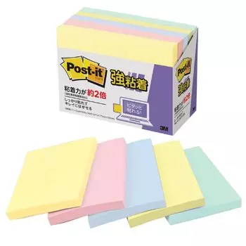 Пастель с сильным клеем 75 x 100 90 листов x 5 Post-it Notes, Заметки, Цвета, мм, Книги, 657-5SSAP жёлтый