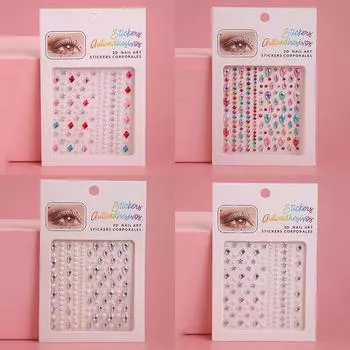 Paster Party Eye Face Кристаллы Жемчужные Стразы Face Pasters Акриловые Алмазы 8*10mm