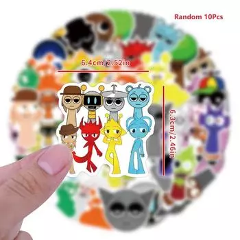 Пастер Спрунки Мультяшная Декоративная Бутылка для Воды Водонепроницаемая Наклейка Детский Подарок 10pcs