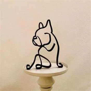 Pastoral Dog Handicraft Modern Animal Sculpture Art Figurine Simple Statue Abstract Dog Ornament 3