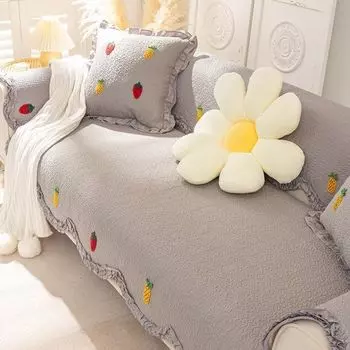 Пасторальная диванная подушка в корейском стиле из чистого хлопка, розовая, универсальная, нескользящая, в скандинавском стиле, современная зимняя ткань для чехла на диван 70*70