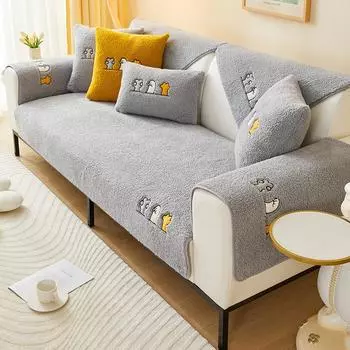 Пасторальная подушка для дивана, универсальный нескользящий коврик на четыре сезона, простой скандинавский простой корейский бежевый тканевый чехол для дивана, чехол 70*70cm