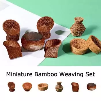 Пасторальный миниатюрный орнамент из смолы, имитирующий рыбную корзину, стул-корзина