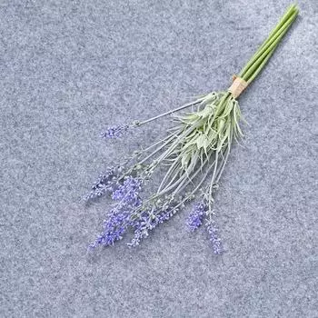Pastoral Style Simulation Handwritten Lavender Plastic Purple Lavender Handle Bundle Home Decoration Handle Flower Simulation Green Plant 36cm
