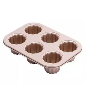 Pastry Mousse Cookware French Bakeware Carbon Steel Baking Tool Cannele Mould Canele Mold Cake Pan 6-Cavity