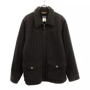 patagonia Wool Blend 27405 Striped Pattern Zip jacket M Brown Back bore Women Used