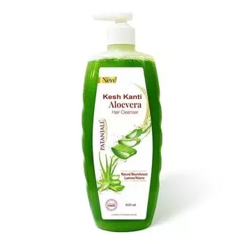 Patanjali Kesh Kanti Aloevera Hair Cleanser 650 мл, натуральный питательный шампунь для густых и крепких волос, для всех типов волос