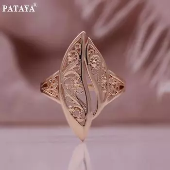 PATAYA полое классическое итальянское кольцо из розового золота 7