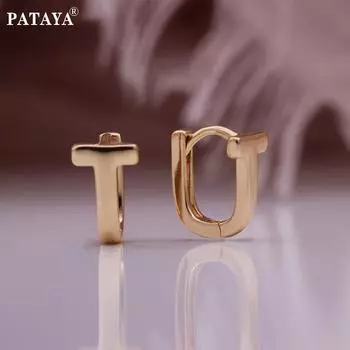 PATAYA Религия Крест Круг Маленькие Серьги Хип-Хоп Стиль Геометрическое Моделирование Цвет Розового Золота Женские Необычные Серьги