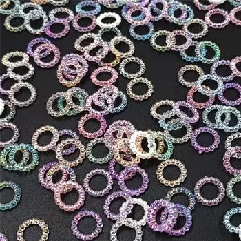 Патч 100 шт. выдолбленный искусственный жемчуг ABS Декоративный модный материал Круглые кольца DIY Ювелирные аксессуары Крем-клей Чехол для мобильного телефона Чашка с водой чистый