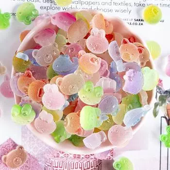 Патч, 10 шт., аксессуары с орнаментом, чехол для телефона «сделай сам», непористый, имитация градиента цвета, липкие свободные бусины в виде животных, бусины