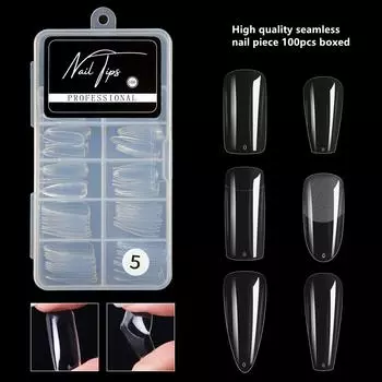 Патч для ногтей, ультратонкий бесследный готовый продукт, съемный прозрачный полный стикер, наращивание накладных ногтей, 100 шт. в упаковке