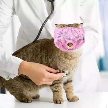 Патч-маска для кошачьих глаз, защита от укусов, отличная защита, легко надевать и снимать собаку S and pink