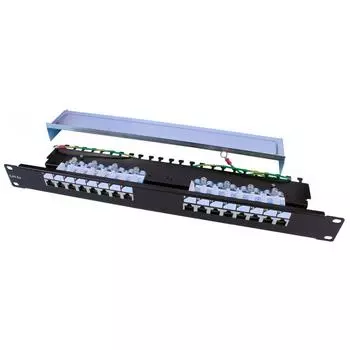 Патч-панель Hyperline Pp3-19-16- 8p8c-c5e-sh-110d 19 дюймов 1u 16xrj45 Cat 5e Utp