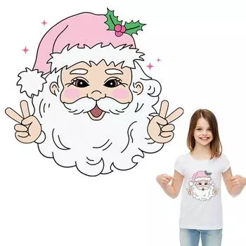 Патч Санта-Клауса для одежды, аппликация, художественные ремесла, глажка, моющаяся термоклейкая передача, аксессуар «сделай сам», термонаклейка, патч