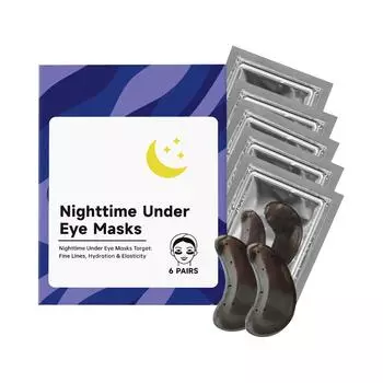 Патчи для ночной маски для глаз Улучшают мешки под глазами и темные круги. Коллагеновые гелевые маски для глаз, 30 мл 6 пар One Size белый