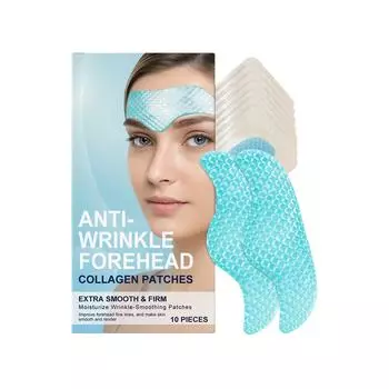 Патчи от морщин на лбу Ageverse Патчи для лица Гелевые подушечки против морщин Набор Патч для удаления морщин на груди, шее, глазах и лице 10 ШТУК One Size синий