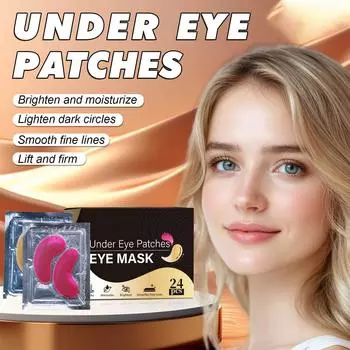 Патчи под глаза CHONDRUS CRISPUS DAMASCENA коллагеновые патчи под глаза маска для глаз против старения, морщин и тонких линий 20 мл 24 шт One Size жёлтый