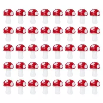 PATIKIL 0,5 x 0,4 симпатичные бусины в форме гриба 40 штук маленькие стеклянные бусины Burg Glass Mushroom DIY Craft браслет ожерелье серьги изготовление ювелирных изделий красный