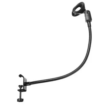 PATIKIL 18.5 Gooseneck Desk Microphone Stand with Clip, Flexible Arm, Desktop Microphone Stand for Singing and Speech, 38 to 58 Microphone Holder,