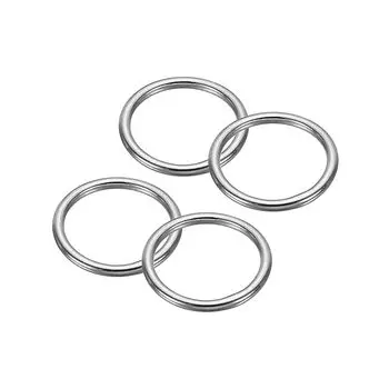 PATIKIL 1 бесшовное металлическое уплотнительное кольцо 4 шт. в упаковке из нержавеющей стали 304, массивное круглое кольцо, макраме, сделай сам, фурнитура для ремня, поводка для собак 3x25 мм