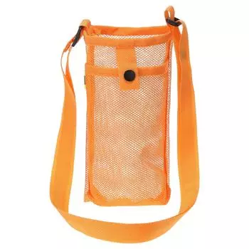 PATIKIL 22 мм x 13 мм сумка для бутылки с водой сетчатый портативный держатель для бутылки переноска для спорта походов кемпинга оранжевый цвет