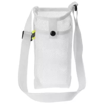 PATIKIL 22mmx13 mm Water Bottle Bag Mesh Portable Bottle Holder Carrier for Sports Hiking Camping White