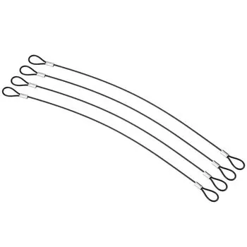 PATIKIL 30 см трос безопасности замок 4 шт. нержавеющая сталь 2 мм диаметр трос безопасности с двойной петлей для сценического освещения багажный замок черный