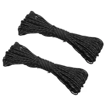 PATIKIL 65 футов светоотражающий трос для кемпинга паракорд 3 мм трос для палатки трос для кемпинга палатка брезент походный нейлоновый паракорд трос черный (20M)