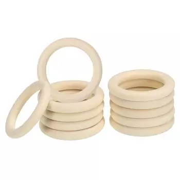 PATIKIL 70mm Wooden Rings for Pack of 30 Natural Wooden Unfinished Wooden Loop Circles for Pendant Jewelry Making Macrame DIY Crafts Crafts, Rings,