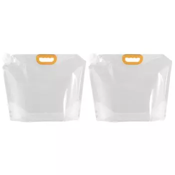 PATIKIL Gallon Collapsible Water Container Bag 2 Pieces Plastic Storage Jug Collapsible Water Bag for Camping Hiking Emergency Water Storage Clear 2.6