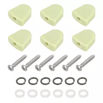 PATIKIL гитарный гвоздь для настройки, трапециевидная акриловая кнопка светло-зеленого цвета для электро-фолк-акустической гитары с 6 винтами 12 наконечников