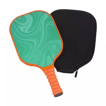 PATIKIL Graphite Pickleball Paddle, одобренная USA Pickleball USAPA, одинарная ракетка для пиклбола, сердечник из углеродного волокна и полимера, легкий вес и рукоятка в комплекте чёрный