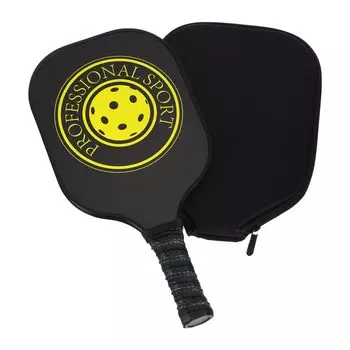 PATIKIL Graphite Pickleball Paddle, одобренная в США, одинарная лопатка с сердечником из углеродного волокна и полимера, легкий набор для пиклбола, удобная клипса, защитный чёрный