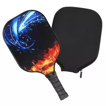 PATIKIL Graphite Pickleball Paddle USA Pickleball Approved Pickleball Paddle with Bag with Fiberglass Sweat Absorbent Grip Blue Red (USAPA) Non-Slip