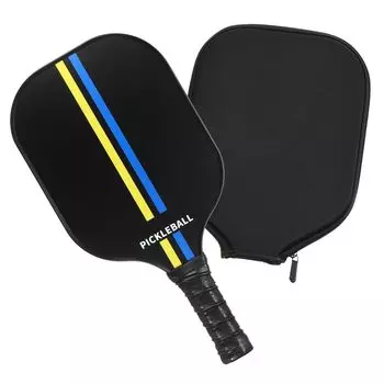PATIKIL Graphite Pickleball Paddle USA Pickleball Approved Pickleball Paddle with Fiberglass Sweat Absorbent Grip Bag Yellow Blue Line (USAPA)
