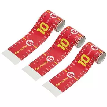 PATIKIL клейкая лента для измерения рыбы, 3 шт., линейка для измерения рыбы, липкая лента для рыболовной лодки, каяка, верстака, красная, 51 дюйм красный