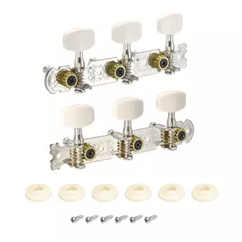 PATIKIL колки для настройки струн классической гитары хромированная колковая механика колковый ключ одно отверстие для классической гитары 3 левых 3 правых 1 комплект