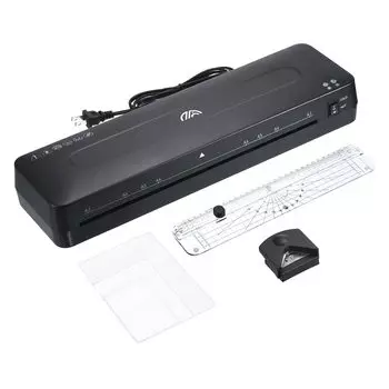 PATIKIL Laminator Machine A3 Laminating Machine Cool Heat Laminator Quick Warm Up 40 Sheets Laminating Pouch Rounded Corner Cutter Paper Trimmer Ideal чёрный