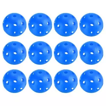 PATIKIL Outdoor Pickleball Balls 26 Holes Pickleball 12 Pack for Amateur Indoor and Outdoor Sports Blue синий