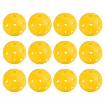 PATIKIL Outdoor Pickleball Balls 26 Holes Pickleball 12 Pack Yellow for Amateur Indoor and Outdoor Sports жёлтый