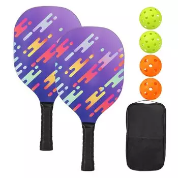 PATIKIL Pickleball Деревянный эргономичный Pickleball 2 ракетки с 4 сумками для переноски Pickleball Весло, ракетка, подушка, ручка, мячи,