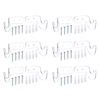 PATIKIL Подставка для светового меча, настенное крепление, 6 пар, акриловый держатель для светового меча, настенный кронштейн, стойка для бейсбольной биты, домашний световой меч, прозрачный