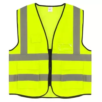 PATIKIL Reflective Safety Vest High Visibility Security Vest with 4 Front Pockets Zippers for Work Construction Green for Men Women XX-Large