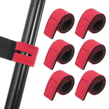 PATIKIL Ремень для удочки, 6 шт., петля для крючка, обвязка для удочки, эластичный ремень для удочки, ремень для держателя для спиннингового удилища красный