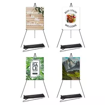 PATIKIL Sign Easel 4 шт. Складной держатель для плаката, складной презентационный напольный мольберт для свадебного плаката и фото, черная подставка, дисплей,