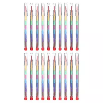 PATIKIL Stacking Crayons 20 шт. 10 цветов, складные круглые мелки для рисования для домашнего офиса, вечеринки, художественных принадлежностей для рисования, обучения рисованию