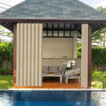 Патио водонепроницаемые ветрозащитные шторы прочные вертикальные жалюзи теплоизоляционные затемняющие шторы панель для крыльца перголы бассейна 140x200cm