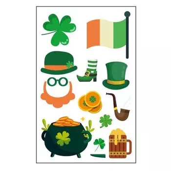 Patricks Day St Waterproof Sweatproof Tattoo Sticker Clover Body Kids Decorate Clover