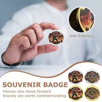 Патриотическая монета, Мемориал «Огонь и топор», Благодарность за службу, Подарок в знак признательности пожарным и спасателям One Size золотой